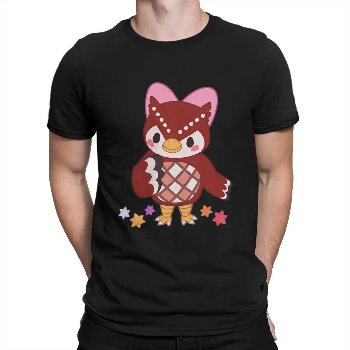 Animal Funny Crossing Timmy Game Newest TShirt for Men Celeste Stars Collar Basic T Shirt Distinctive Gift Clothes Streetwear