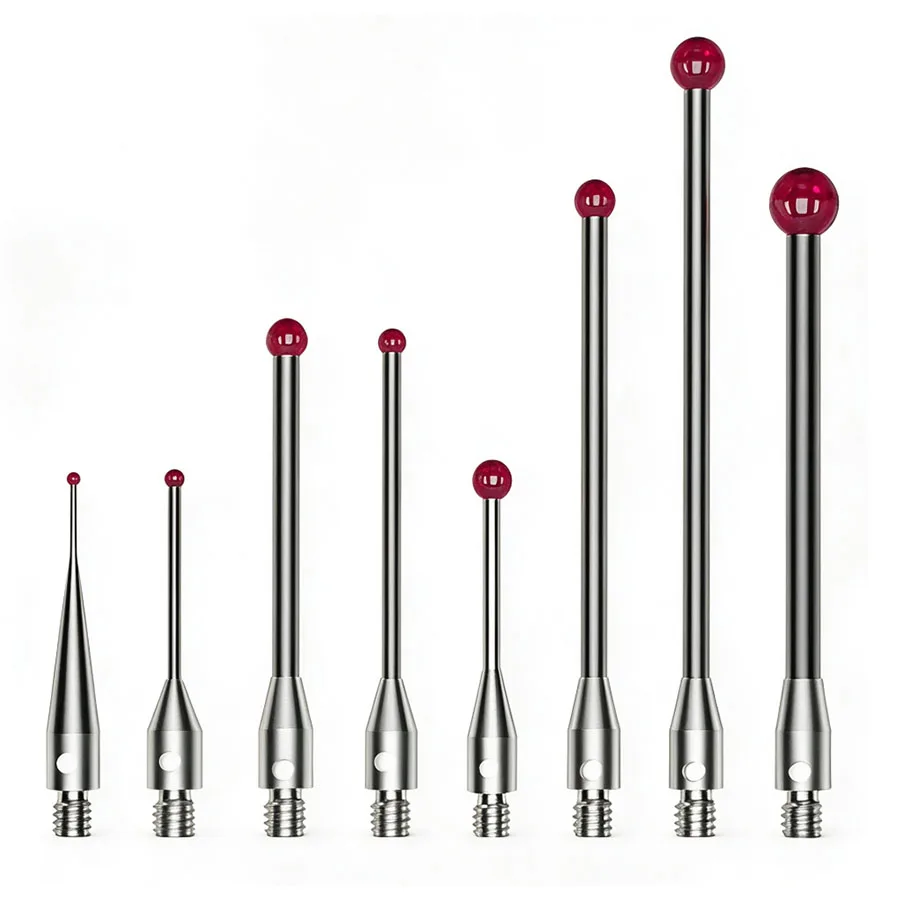 CNC machine tool three coordinate ruby measuring needle M2 thread tungsten steel rod probe probe non-standard customization