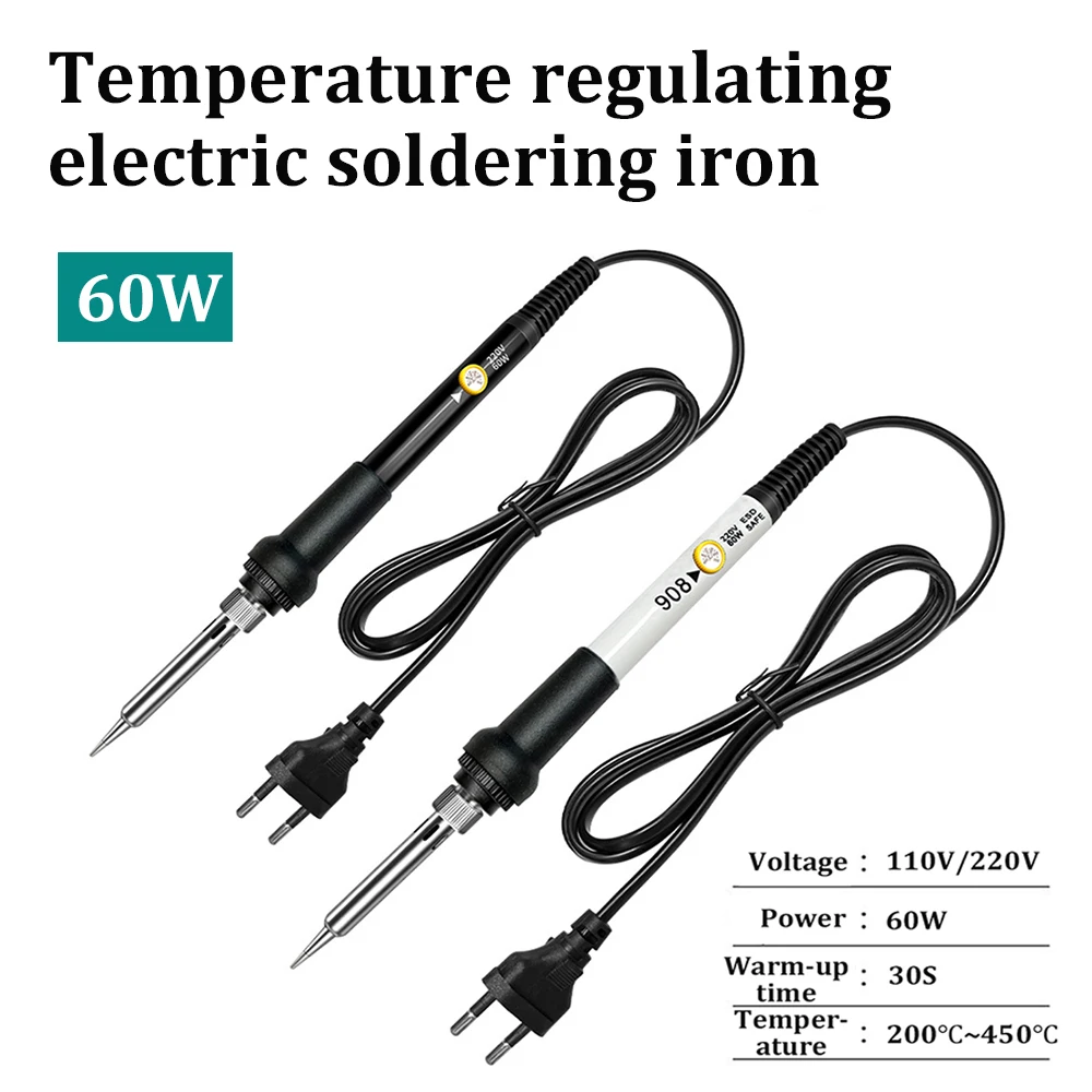 New Adjustable Temperature Electric Soldering Iron 60W Welding Solder Rework Station 220V 110V Heat Pencil Tips Repair Tools