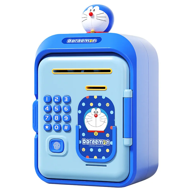 Doraemon Cartoon Electronic Bank Cash Box Anime Automatic Rechargeable Safe Password Saving Money Box Children Birthday Gifts
