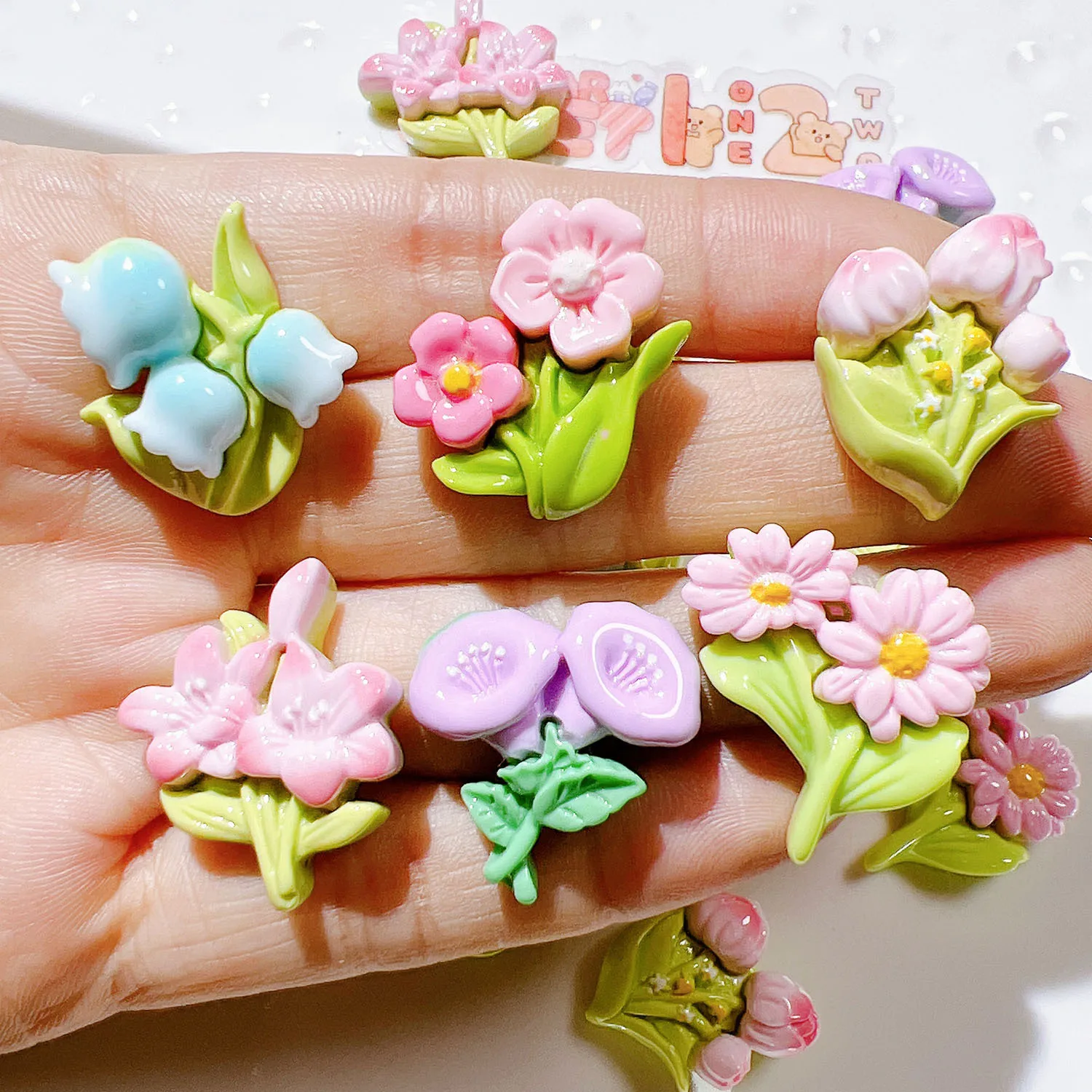 6pcs Cute Flower Decorations Lily Blossom Fridge Magnets And 3D Home Message Board Magnets, Suitable for Office Whiteboards