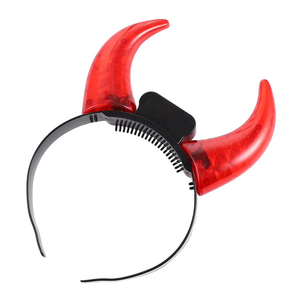 

Demon Horn Headband Unique Glowing Interesting Costume Headdress Prop Apparel Hairband Bands Shine Party