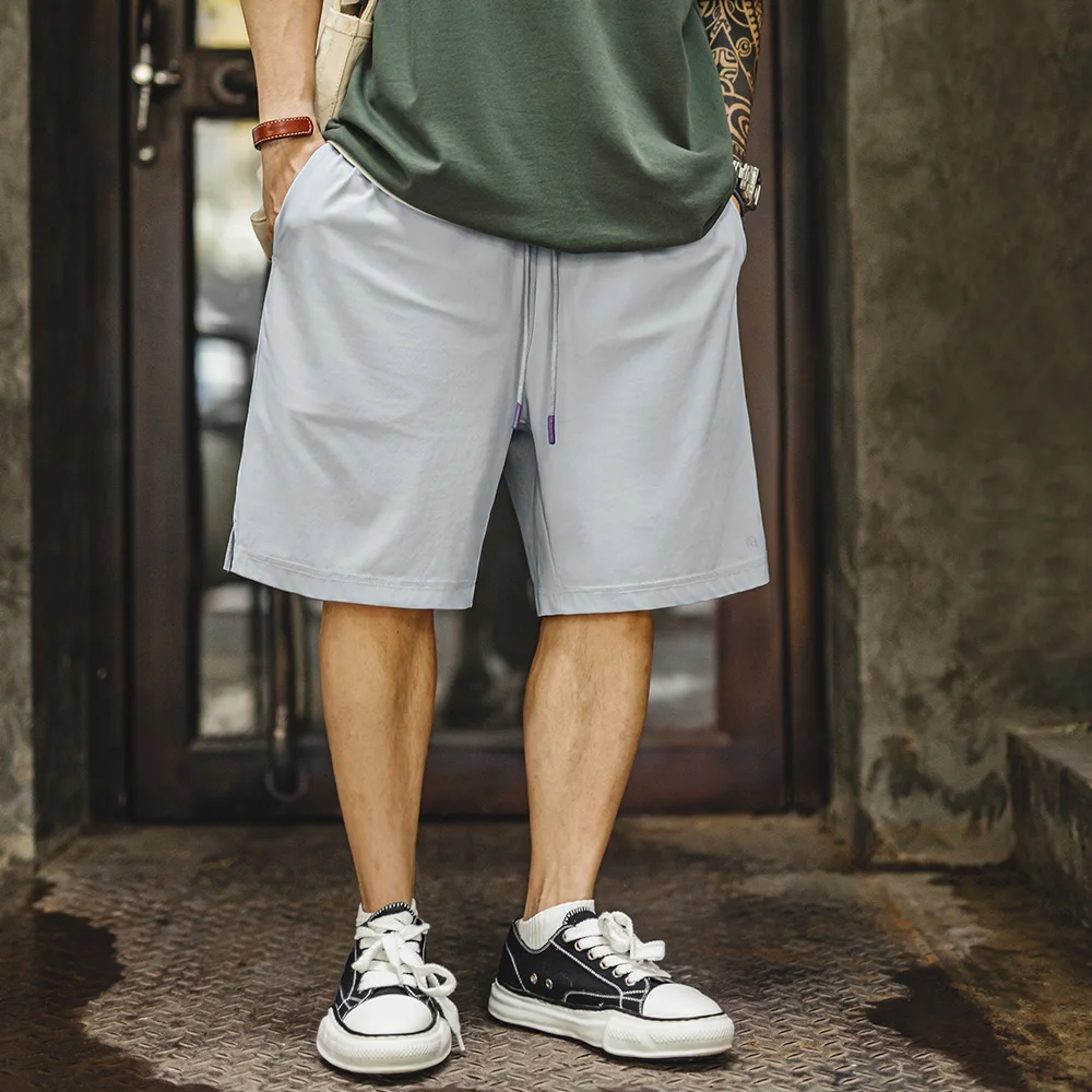 Maden UPF 50+ Cool-Touch Shorts Men's Summer Knit Basketball Shorts with Elastic Waist Lightweight Quick-Dry Bottom for Running