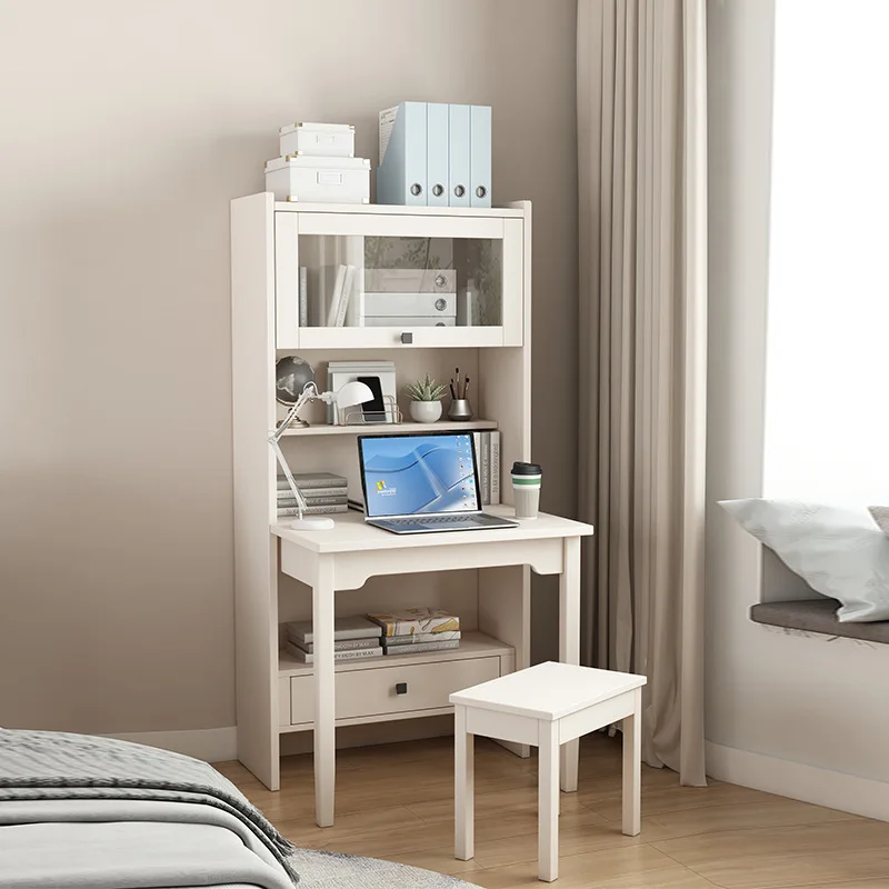 Bedroom Desk Cabinet Household Student White Computer   Bookcase Writing    Folding