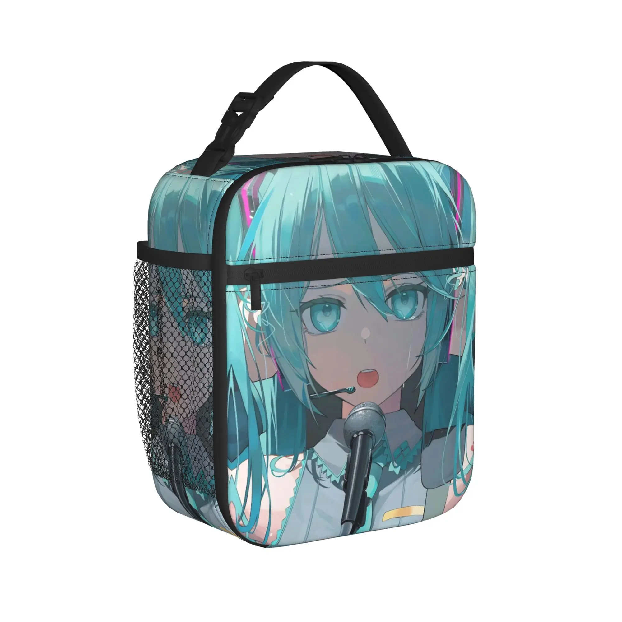 

Термосумка для обедов Hatsune Miku, большая, с изображением Мику, которая не может петь, контейнер для еды, термосумка-тоут, ланч-бокс для работы, пикника, для мужчин и женщин