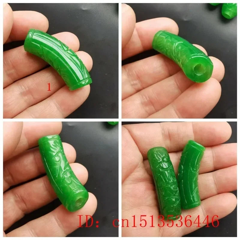 1 szt. Naturalne koraliki za zielonego jadeitu pieniądze DIYA bransoletka kolczyk charms Jadeite biżuteria akcesoria Amulet prezenty dla kobiet mężczyzn — zdjęcie 3