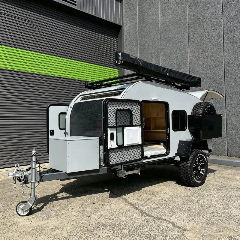 Customized Well-Fitted Off-Road Teardrop Camper Trailer Towable Mini RV for Highland Camping Waterproof Camping Trailer