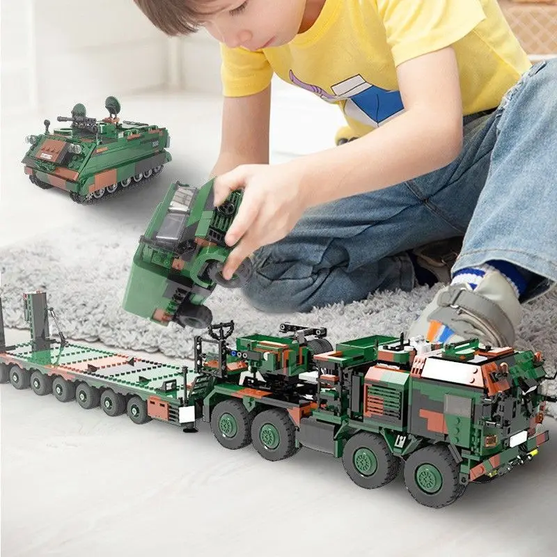 German Military Building Block Tank Leopard-2A6 M113 Armored Car HX-81 Tank Transport Vehicle Brick Assembly Model Boy Toy Gift