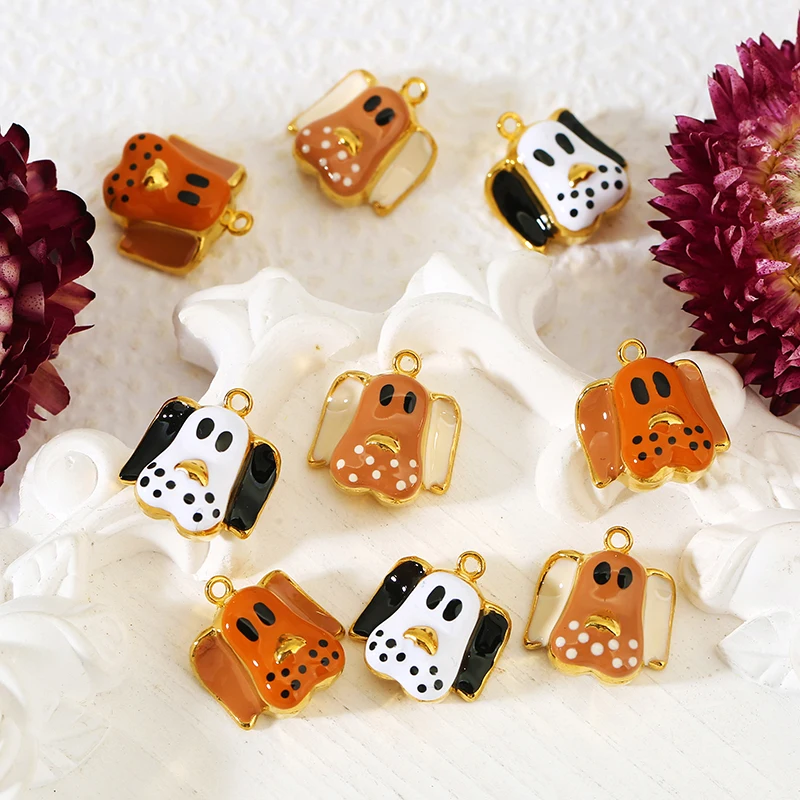 

3pcs Stainless Steel Cartoon Puppy Charms PVD Gold Plated Metal for Women Earring Necklace Jewelry Making Findings Accessories