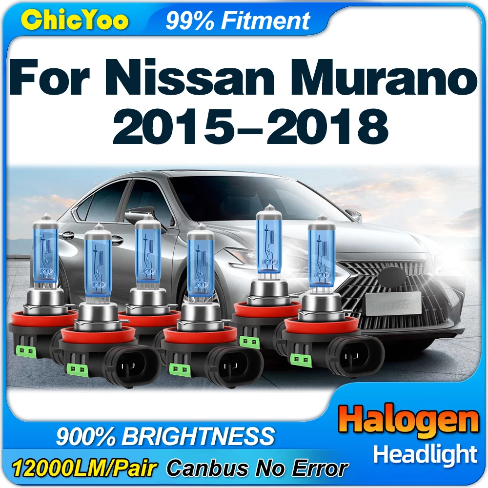 

300W Car Halogen Head Lamps Bulbs 30000LM Canbus No Error Auto Headlight 6000K White For Nissan Murano 2015 2016 2017 2018