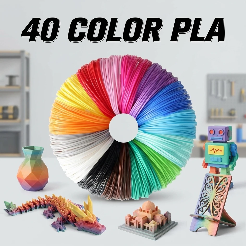 Colored PLA Filament for 3D Pen Printing 40 Colors 25M 30M 3