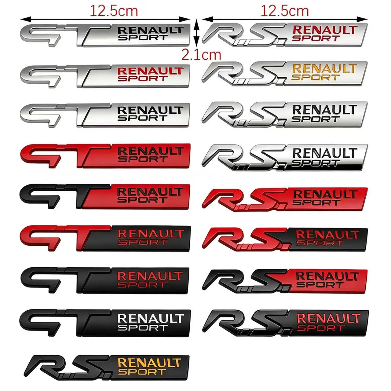 Autocollant métallique pour voiture, accessoires GT RS SPORT pour Renault RS Clio Megane 2 3 4 Captur Trafic Twingo Scenic 2 Kadjar Zoe Kangoo Duste