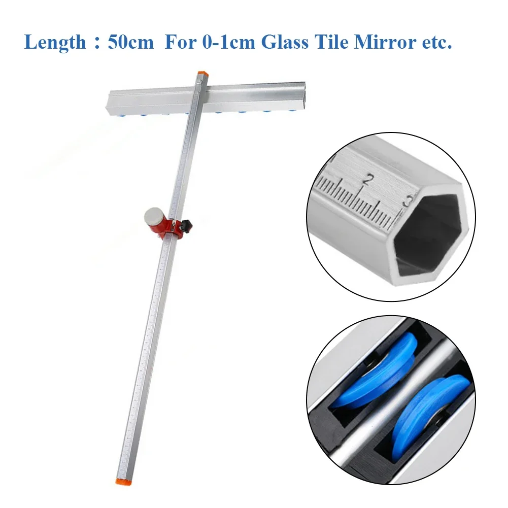 50cm/19.68'' Glass Push Roller Diamond Thick Tile Scraper For Glass, Tile And Mirror Glass Cutter Hand Tools