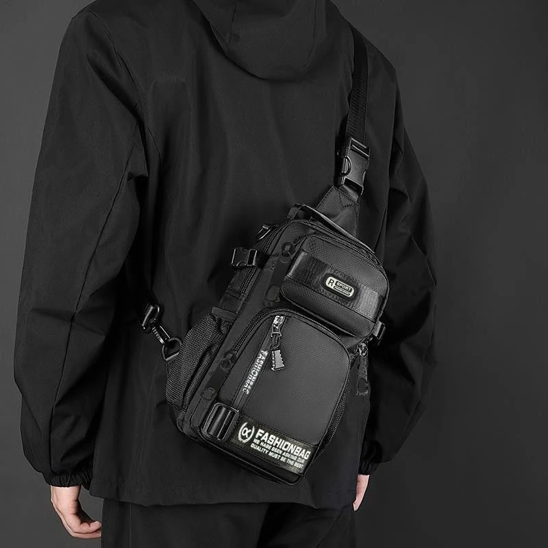 Reitrucksack für Herren, Herren-Brusttasche, lässige Herren-Umhängetasche, leichte und geräumige Crossbody-Tasche – Detail 10