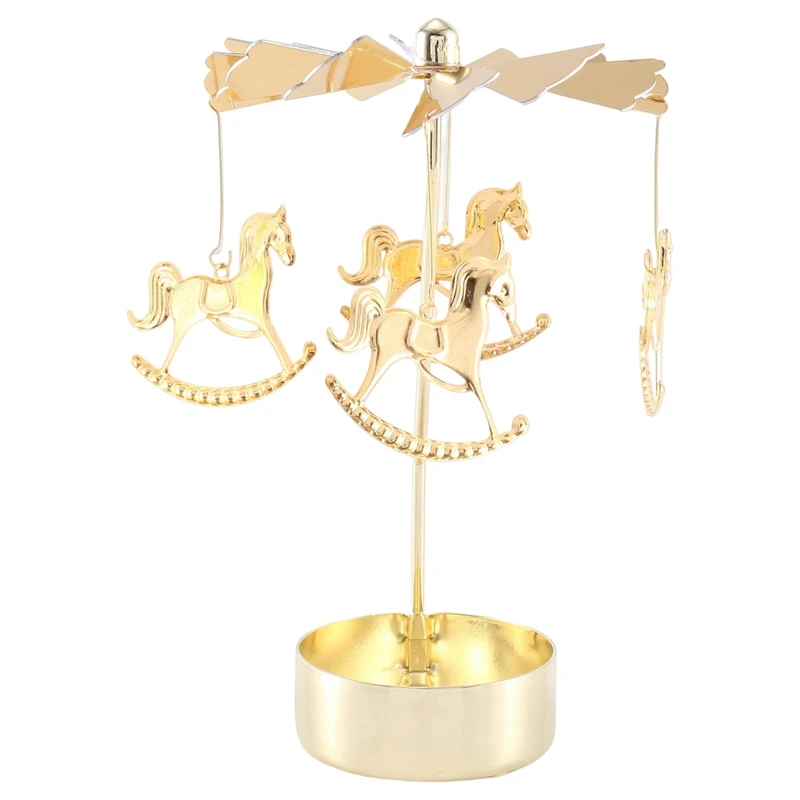 Top Deals 2PCS Gold Metal Candle Holders Room Decoration Rotating Candle Holders Gold Hot Rotating Candle Holders Ornaments