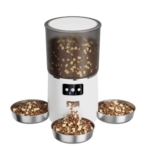 6L Smart WiFi Pet Feeder, Automatic Cat Dog Food Dispenser with App Control & Multi-Bowls for Scheduled Feeding