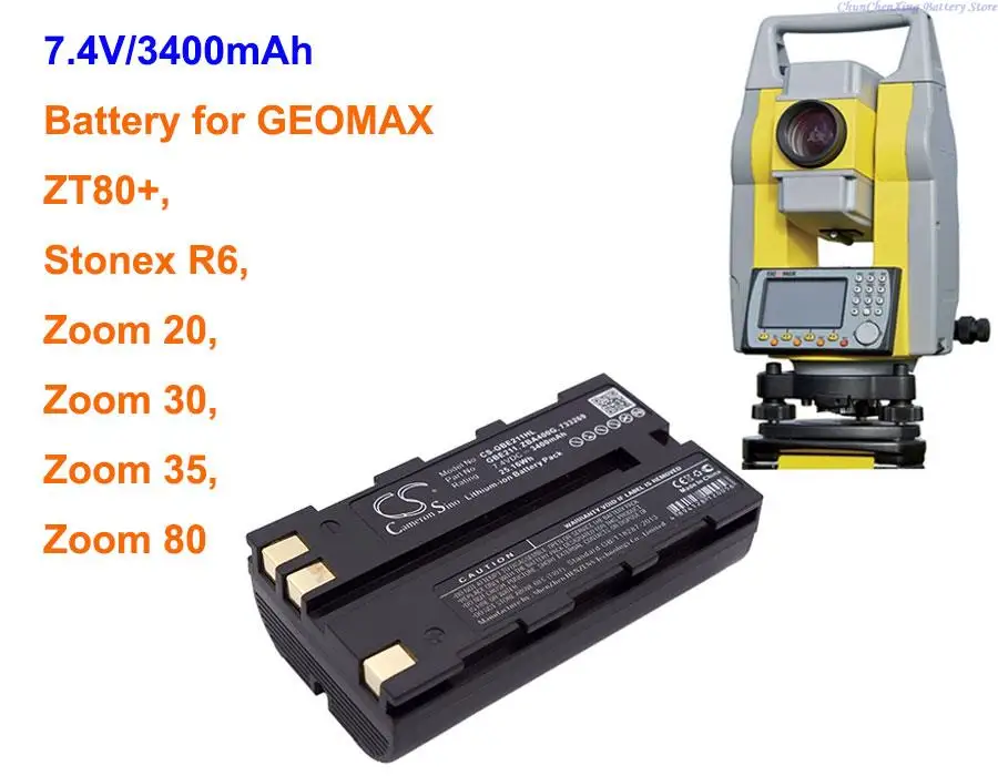 Аккумулятор Cameron Sino 3400 мАч ZBA400, ZBA200 для GEOMAX ZT80+, Stonex R6, Zoom 20, Zoom 30, Zoom 35, Zoom 80