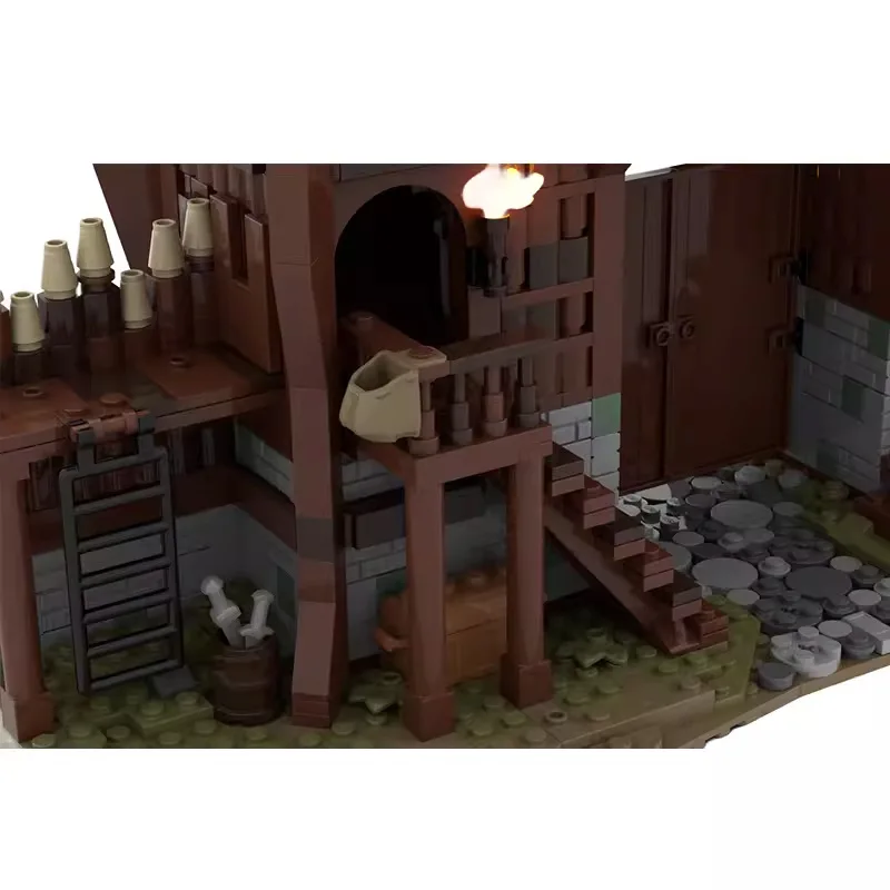 Bloques de construcción Moive Series Rohan Gate MOC- 139386   Anillo Idoras puerta Retro puerta Medieval montaje modelo rompecabezas juguete regalo de cumpleaños