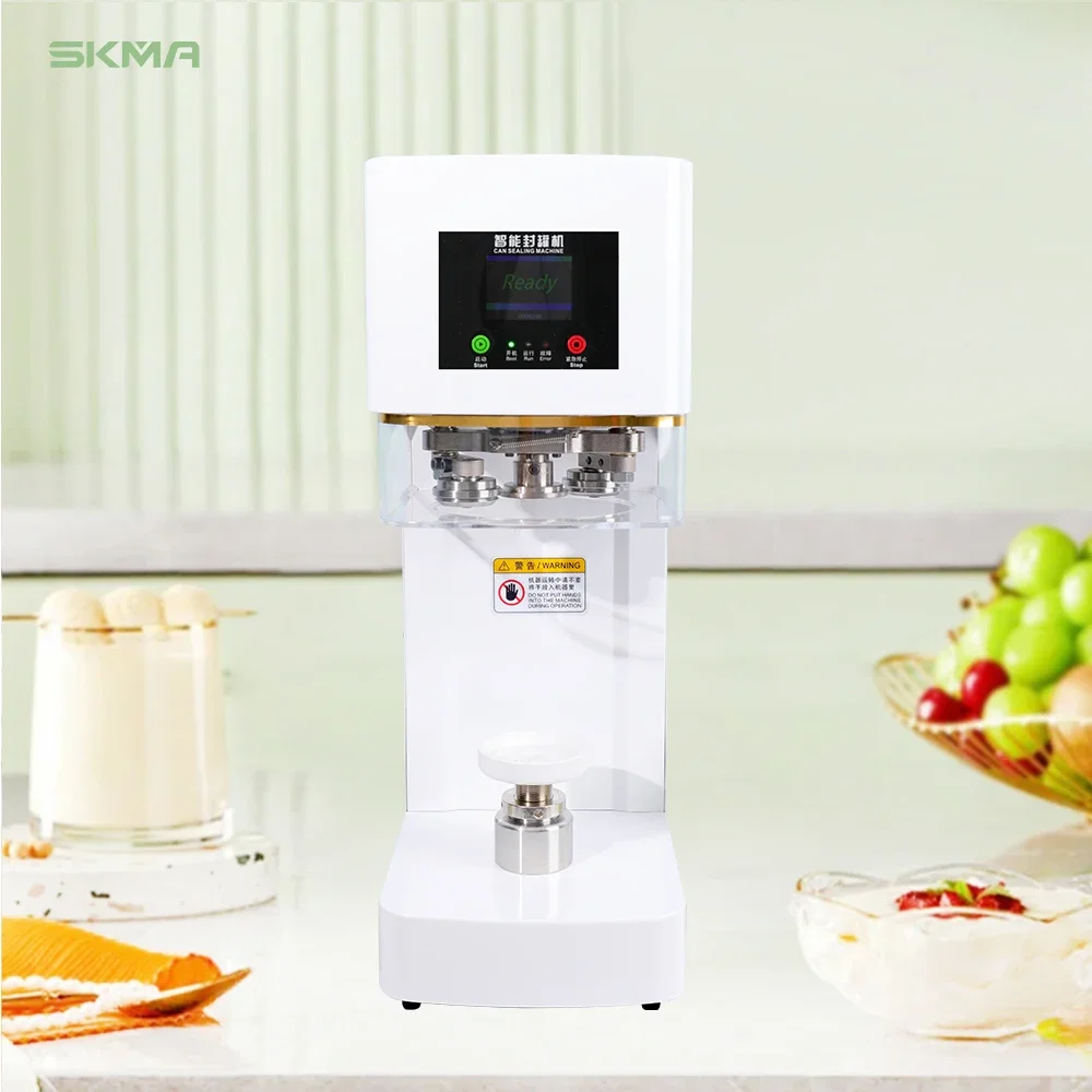 Best Milk Tea Equipment Automatic Can Sealing Machine High Speed Solid Sealing Steel Ring Coffee Juice Can Sealing Machine