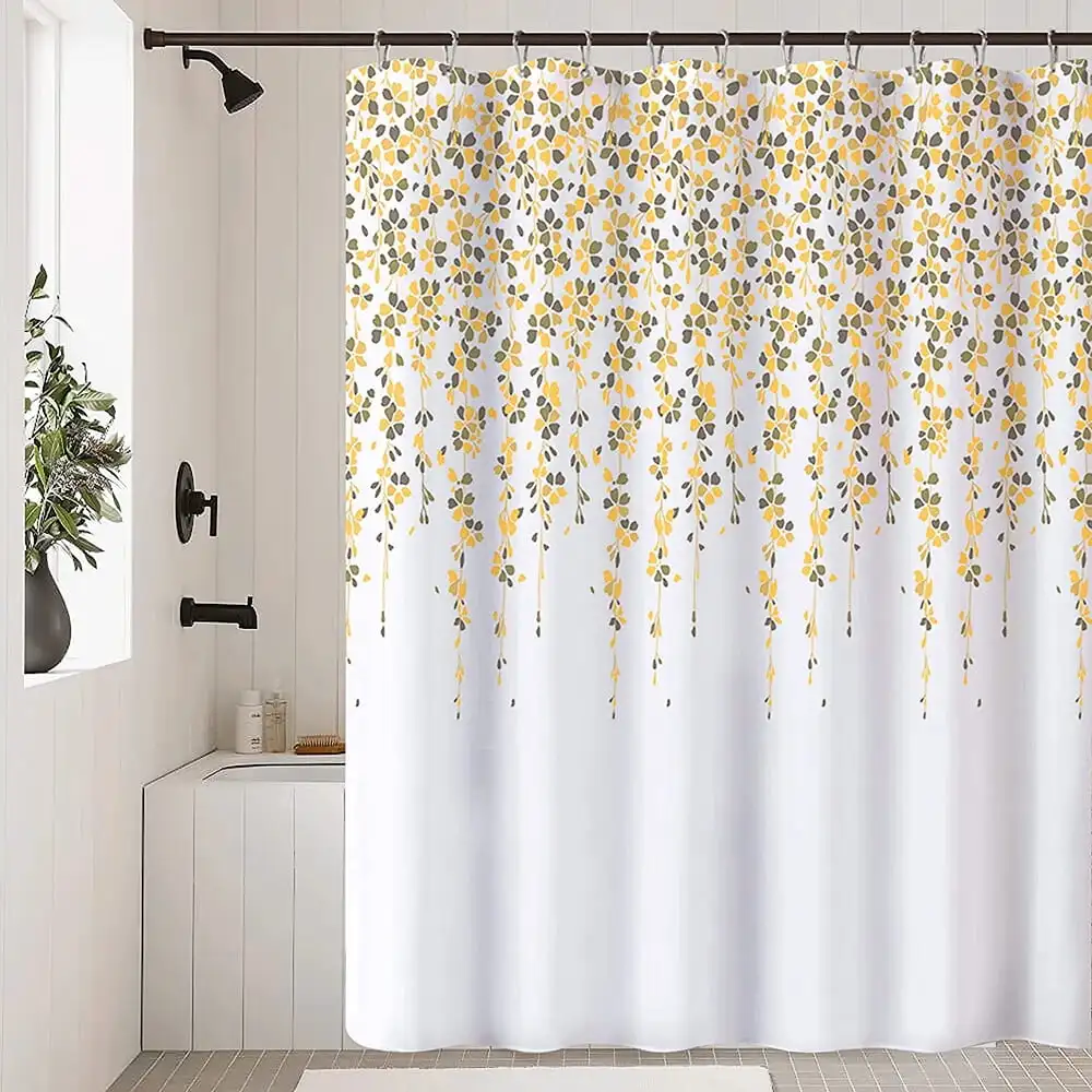 

Shower Curtains for Bathroom, Boho Flower Polyester Fabric Waterproof for Tubs, Rings Included, 72 x 72 inch