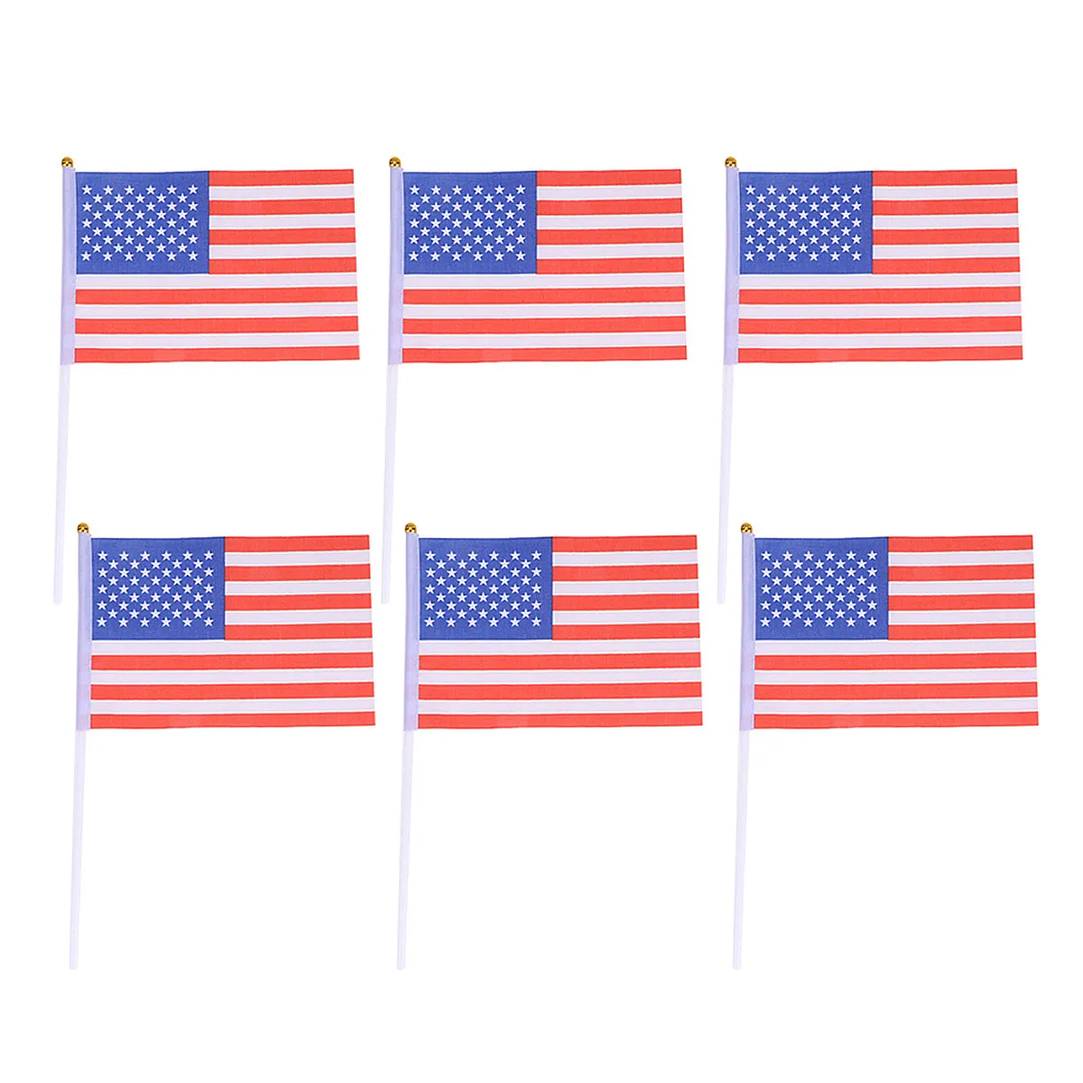 20Pcs America Hand Held Stick Flags Washable Fade Resistant Smooth Finish for Classroom Garden Clubs Festive Decor