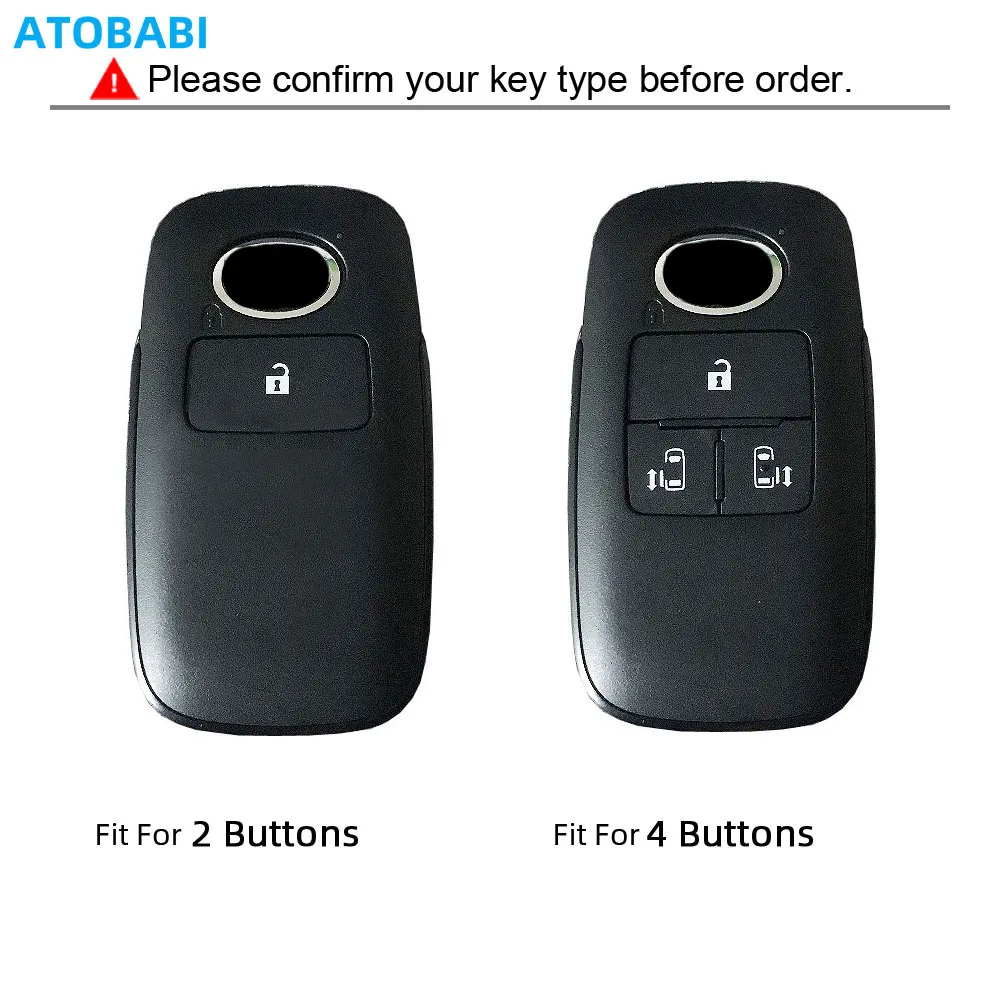 Graue Leder-Autoschlüsselhülle für Toyota 2023 2024, Raize Veloz Avanza, Tank, Gummi, Daihatsu Tanto, Subaru, Fernbedienung, Schutzhülle – Detail 1