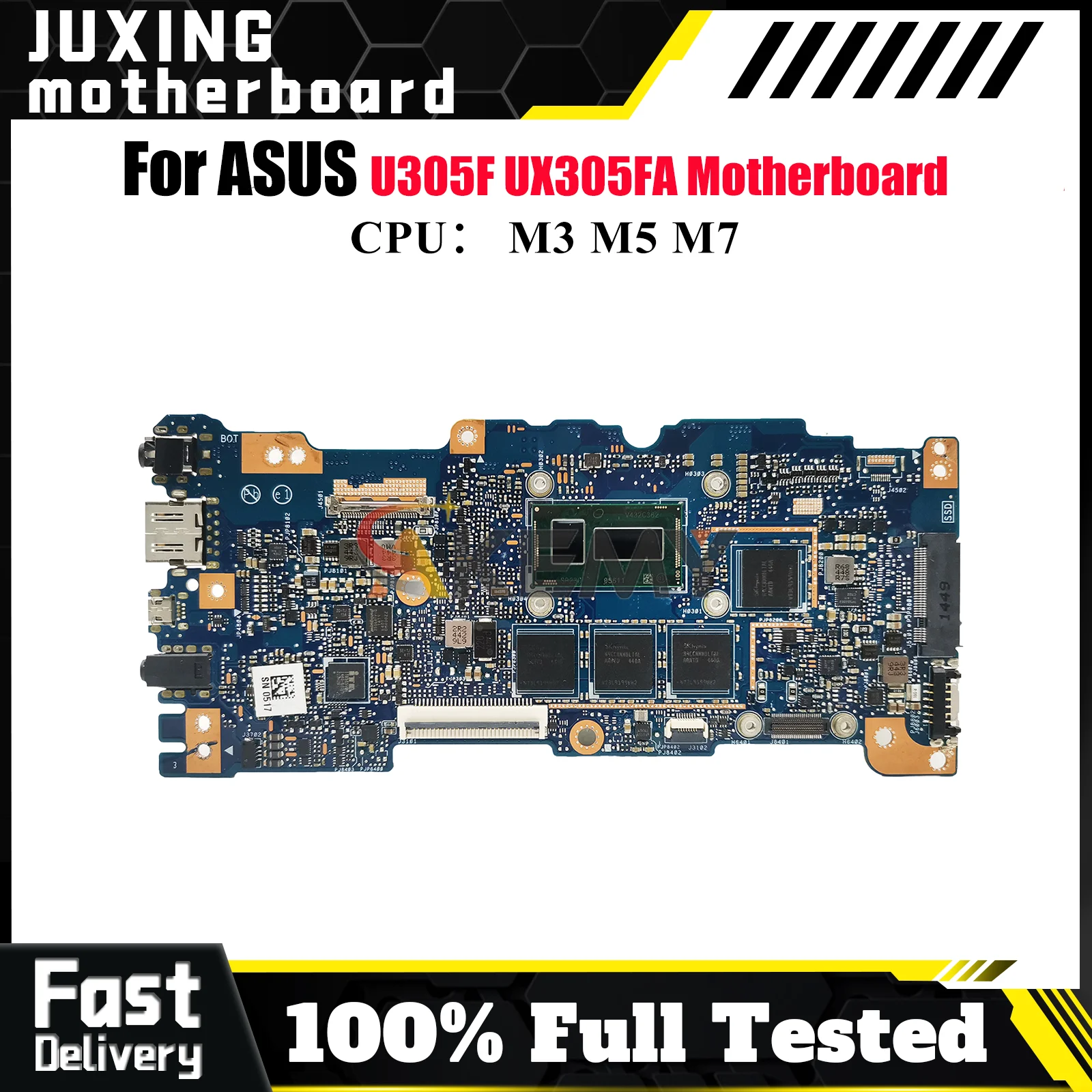 

UX305FA Материнская плата для ноутбука ASUS ZenBook UX305F UX305FA U305F Материнская плата для ноутбука с процессором M3 M5 M7 100% тестирование ОК быстрая доставка