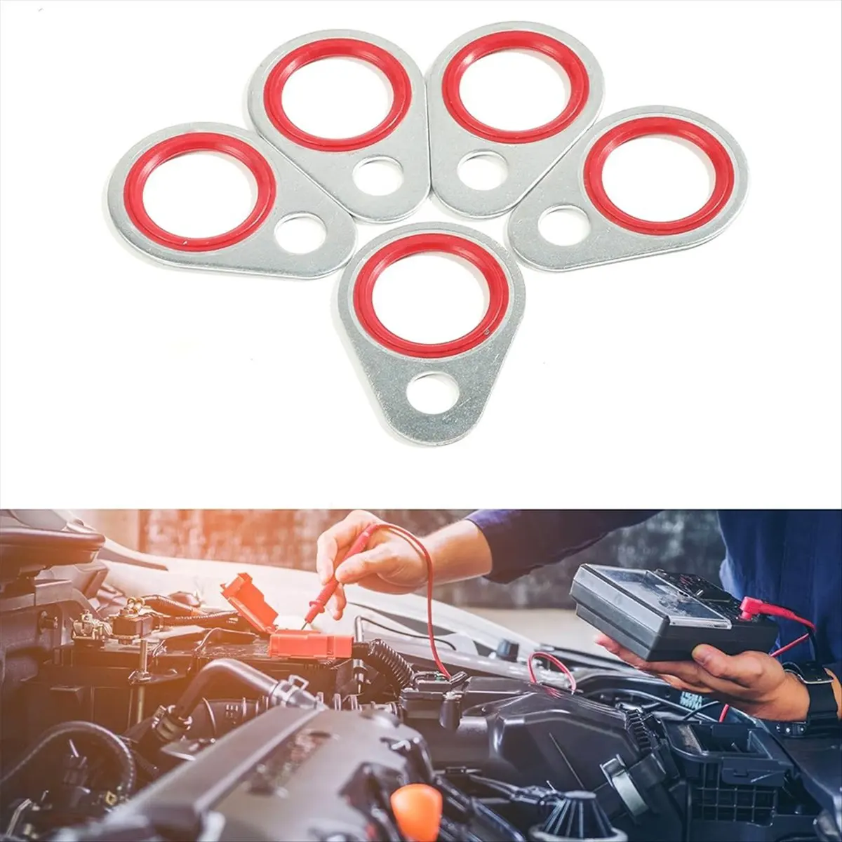 ABLG & A/C O Ring Kit,Car Accessories Gasket,O Ring Assortment Kit,AC O Ring Kit,60pcs AC Seal Kit,A/C Compressor Seal Kit