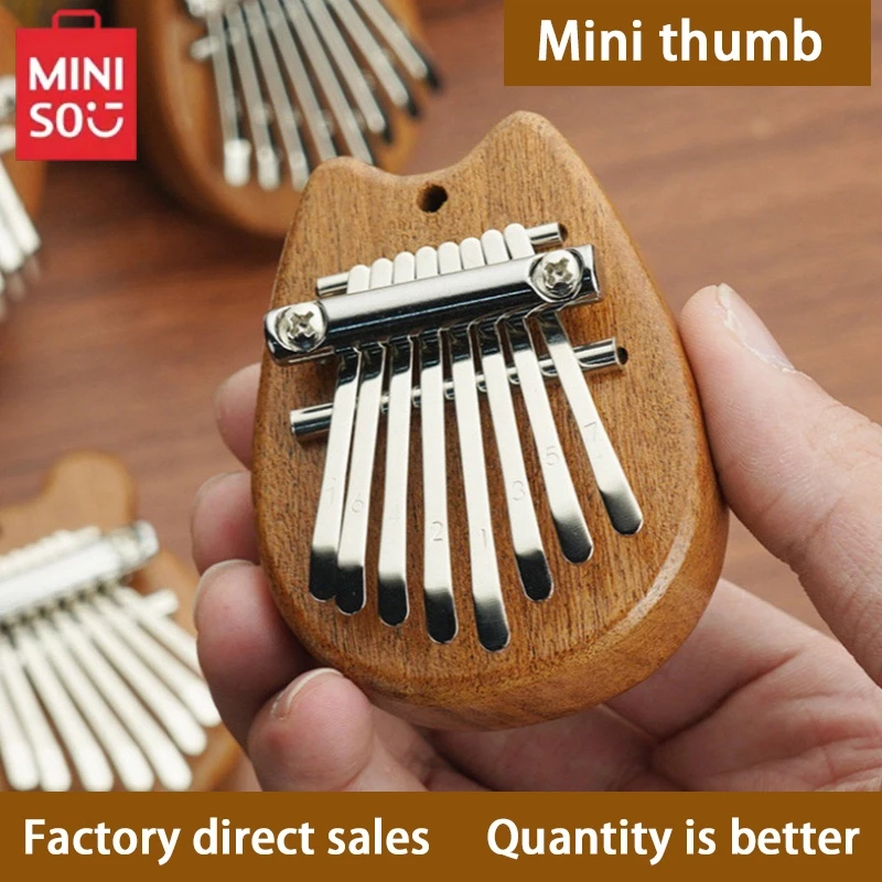 

MINISO Mini Karimba Five Finger Qin8Key Thumb Piano 1 Pack Water Drop Style Cute Instrument Portable Exquisite Gift Set for Kids