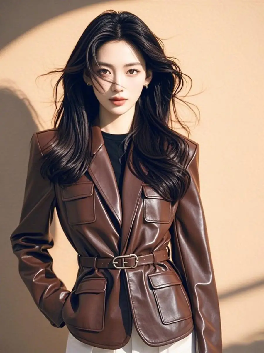 veste-retro-en-cuir-marron-pour-femme-manteau-cintre-a-la-taille-tendance-pour-la-saison-automne-hiver-accessoire-vestimentaire-professionnel