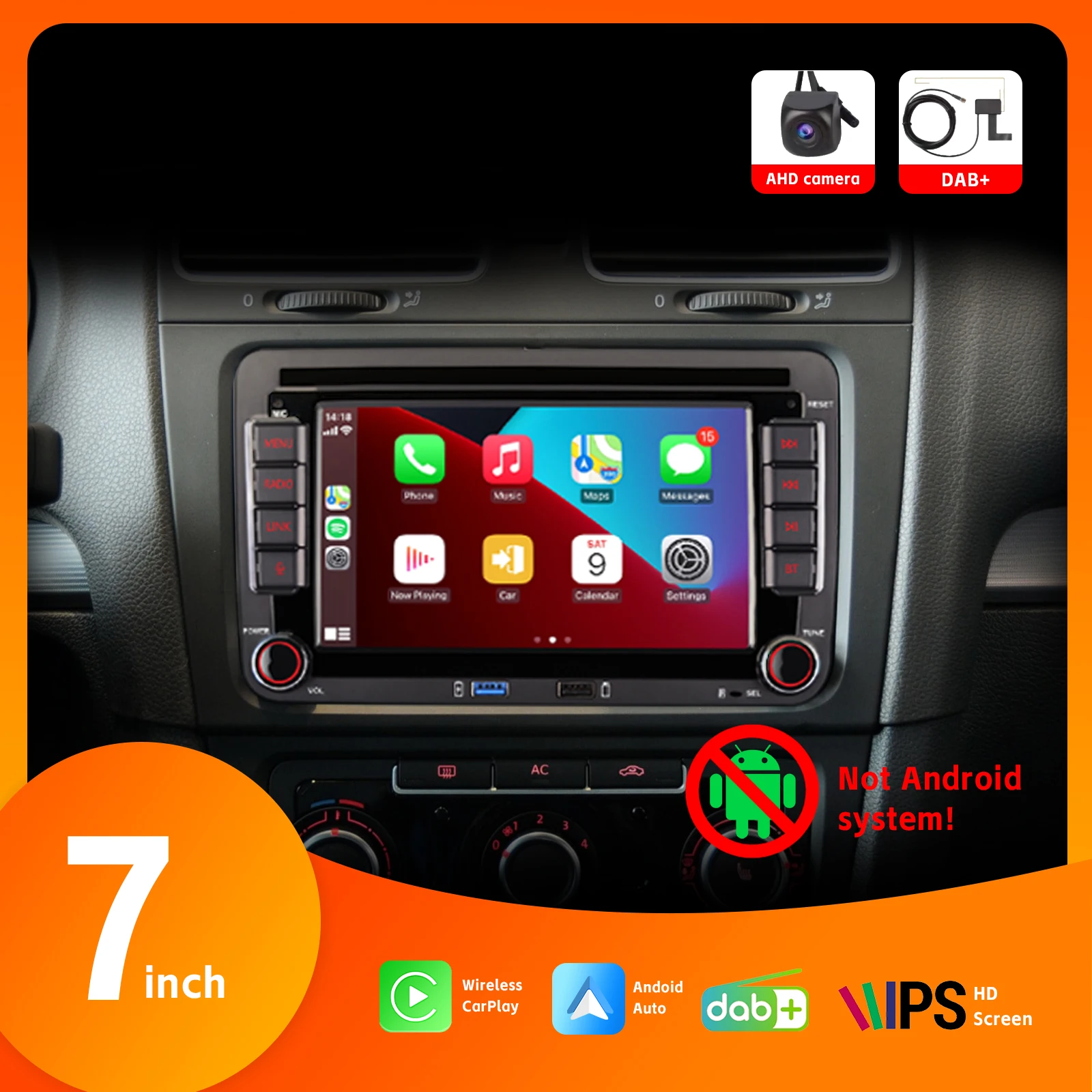 

7Inch2Din Car Radio for VW Volk swagen Golf Polo Passat b7 CC seat Beetle Jetta Touran Skoda with Wireless Carplay Android Auto