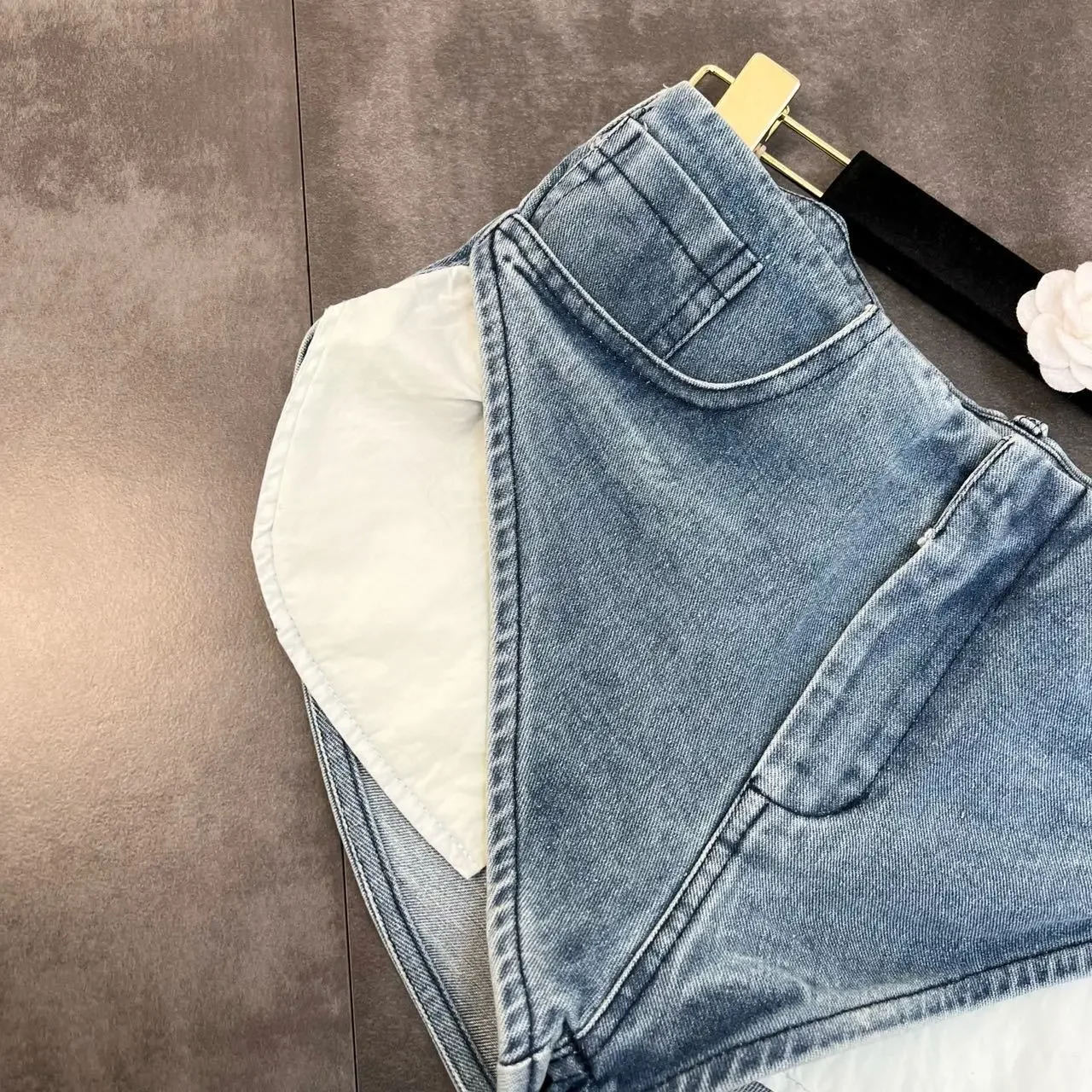 Women's High-waisted Denim Irregular Shorts Skinny Elastic Hot Pants Super Shorts Jeans