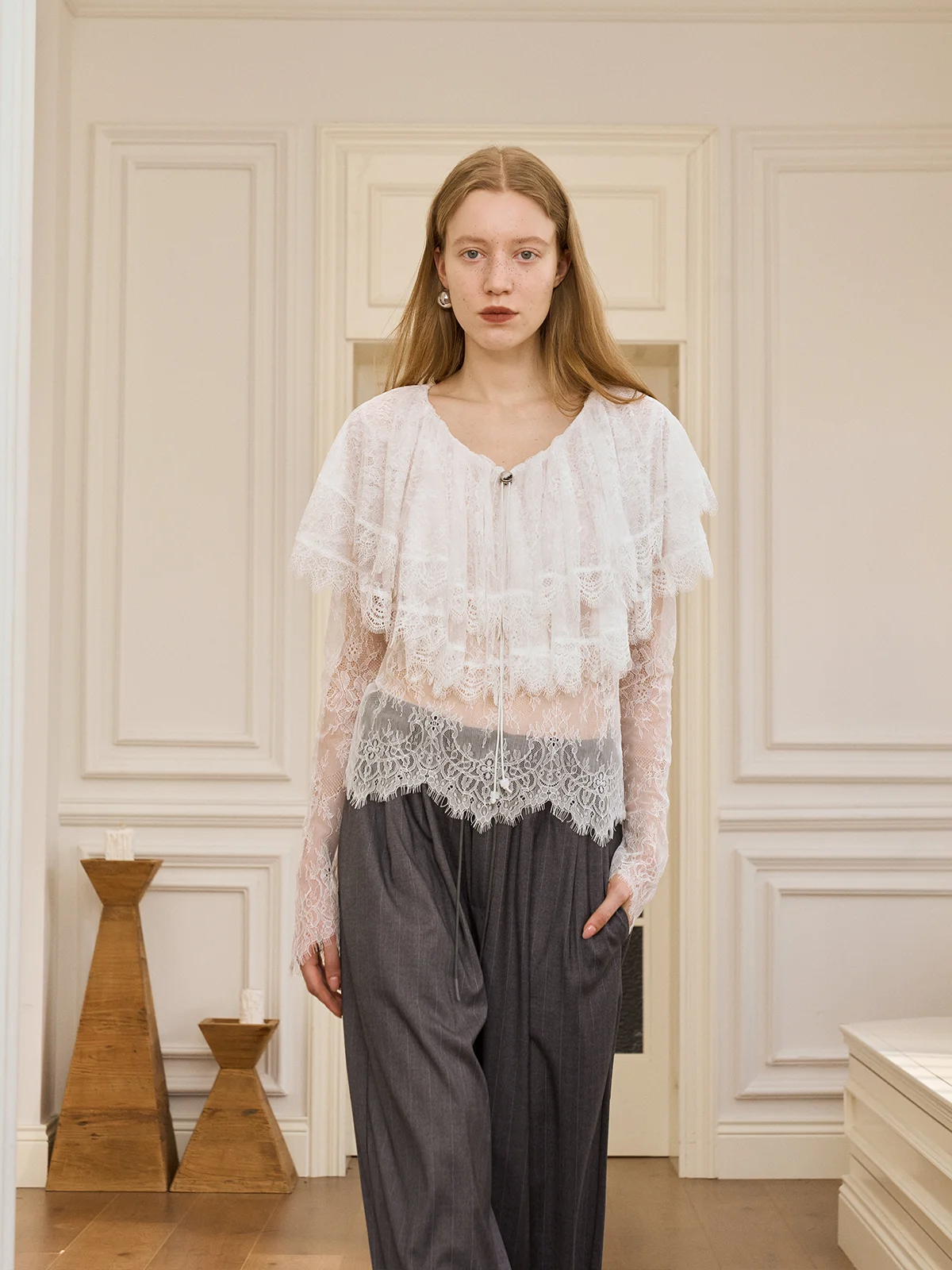 

Женская толстовка с капюшоном и кружевной отделкой Kind Ego, весна 2026, повседневная, приталенная, с длинными рукавами, из полиэстера, для ежедневной носки