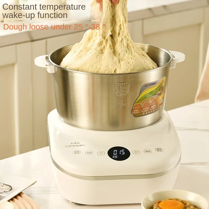 HMJ-D5600 Food Mixer Machine 5L Multifunctional Temperature Controlled Dough Mixer with Dough Hook Whisk and Beater 220V