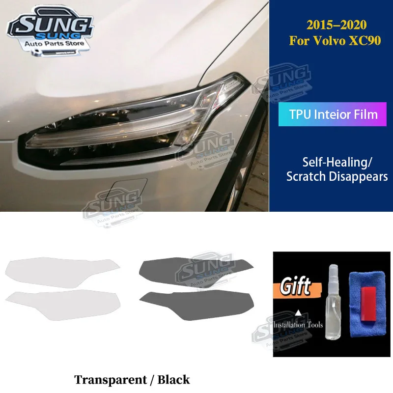 

For Volvo XC90 2015-2020 pre cutting Car Headlight Protective Car Film Front Headlamp TPU Exterior Sticker PPF Car Accessories