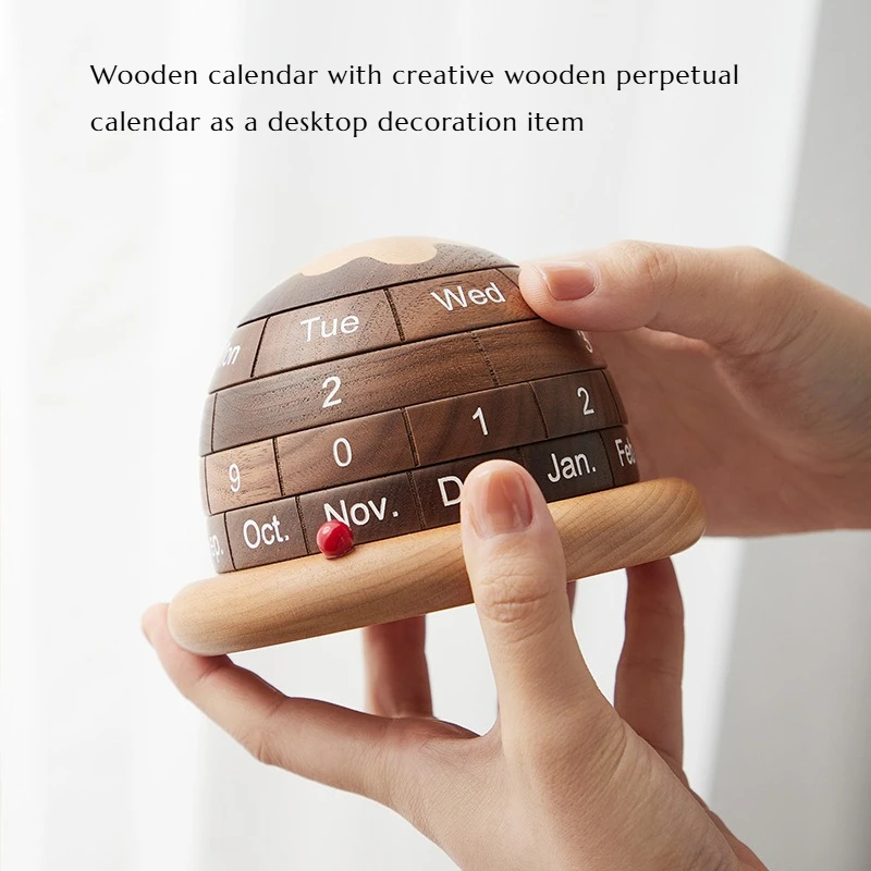 

Ice Cream Shop Creative Wooden Perpetual Calendar Letter Number Decorative Item Home Living Room Office Desk Decoration Gift