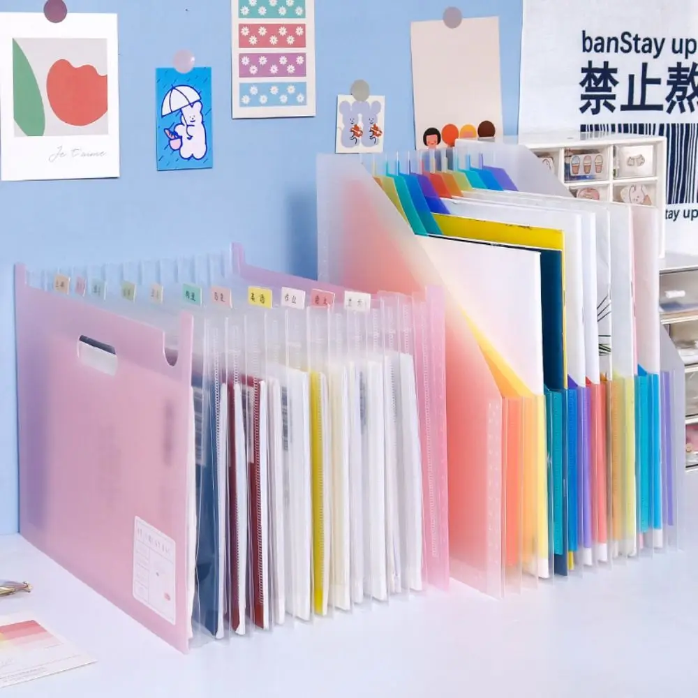 Multi-layer 13 Pockets File Folder Portable Waterproof A4 Expanding Organ Bag Large Capacity File Storage Document Holder