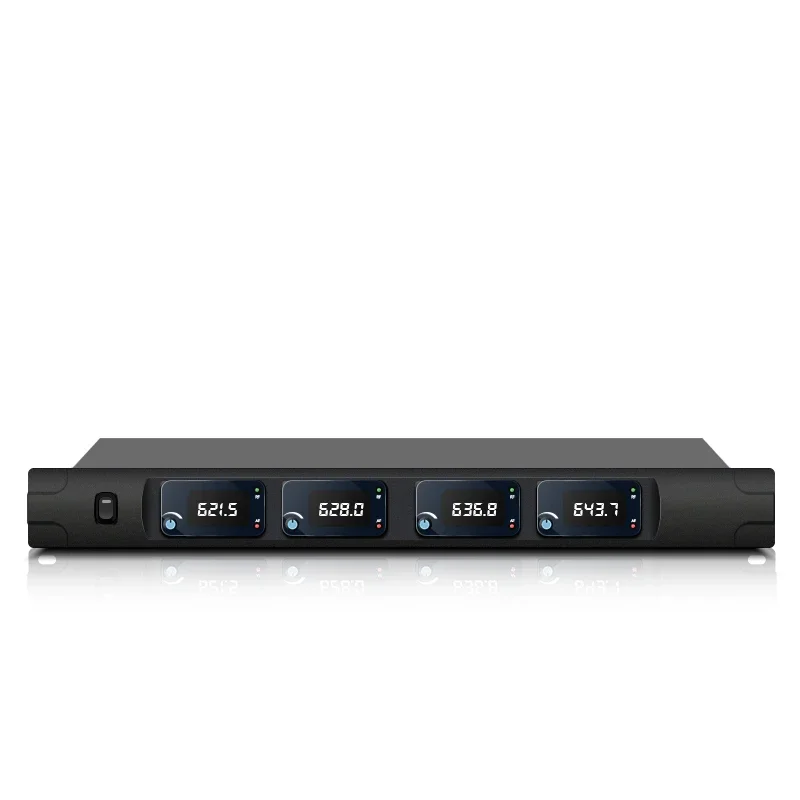 ERZHEN U973 نظام ميكروفون لاسلكي محمول باليد عالي التردد ذو 4 قنوات لخطاب حفلات الكاريوكي