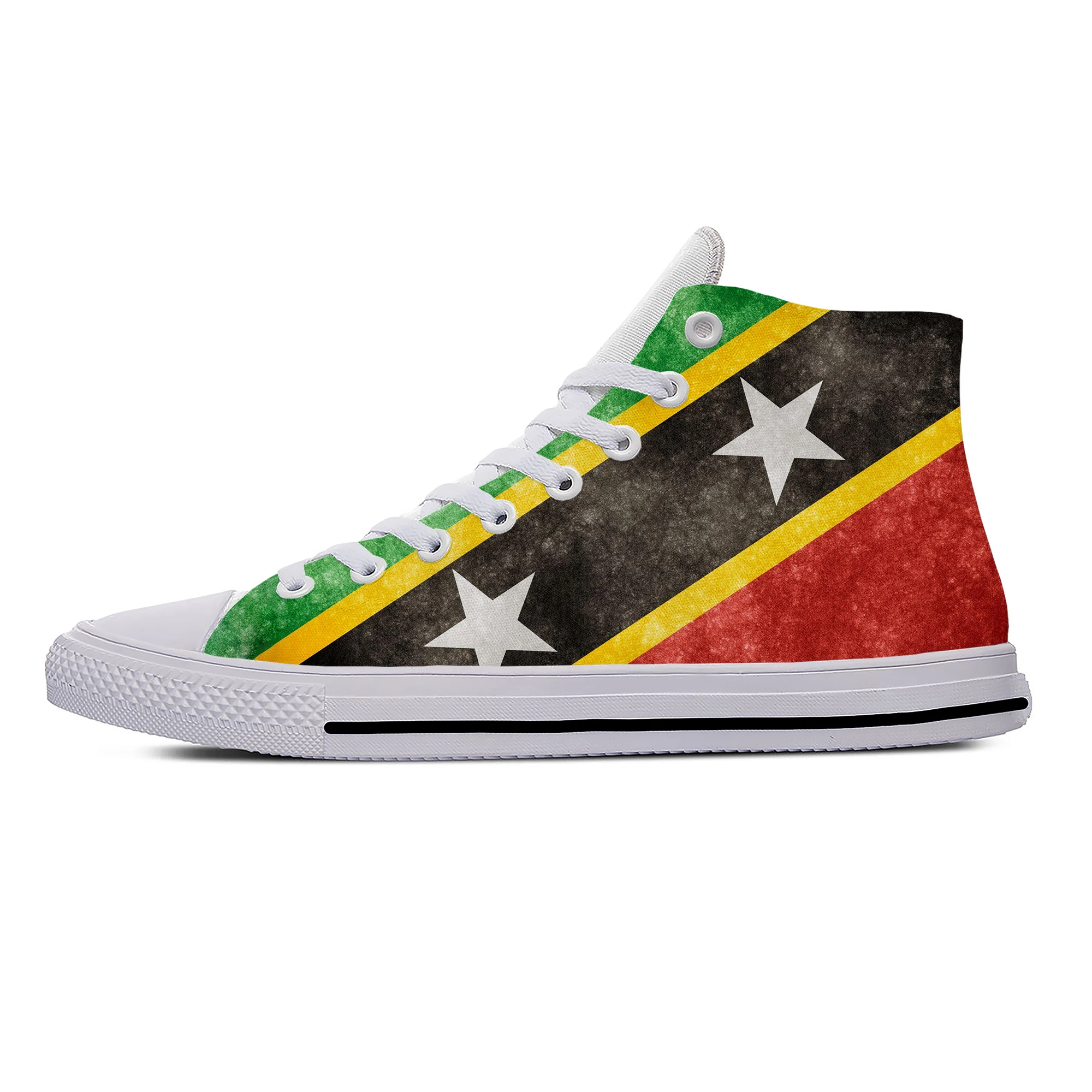 Summer Saint Kitts and Nevis Flag Patriotic Cool Casual Shoes Breathable Men Women Sneakers High Top Hot Lightweight Board Shoes