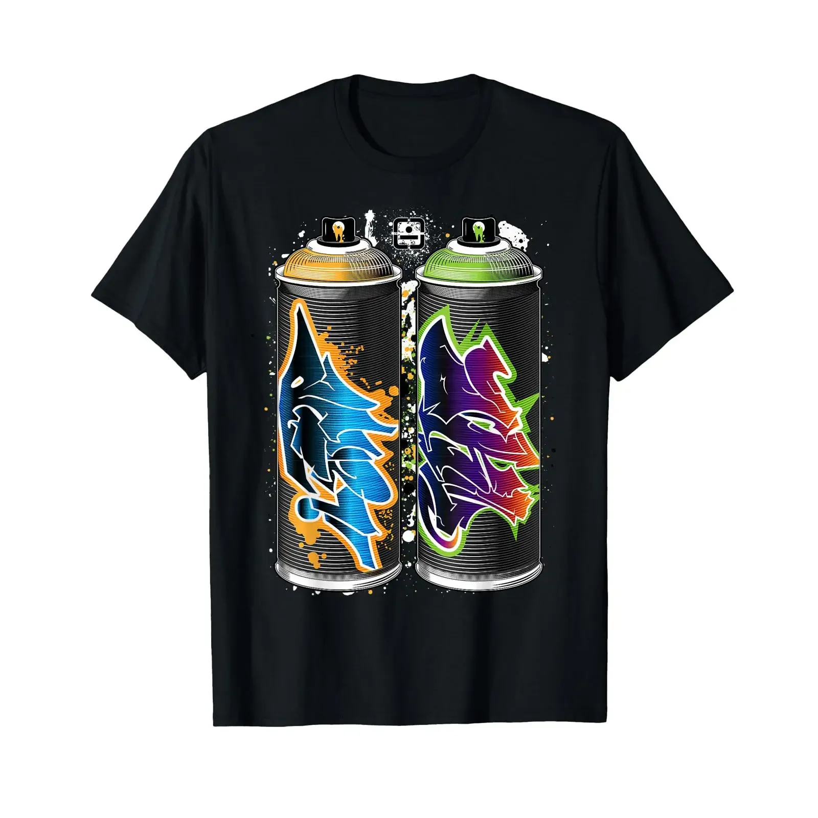 Graffiti Fat Cap Spray Paint Cans The Pillars of Urban Art T Shirt vintage Washed Casual Unisex designer clothes fashion