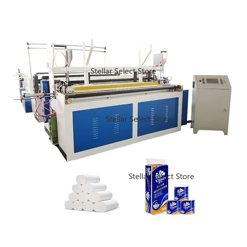 Fully Automatic Toilet Paper Roll Making Machine Mini Rewinding Paper Line For Small Scale Toilet Tissue Plant