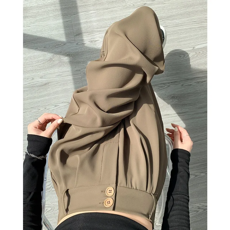 Women's pants outdoor casual comfortable solid color casual suit pants, narrow version straight leg high waisted pants