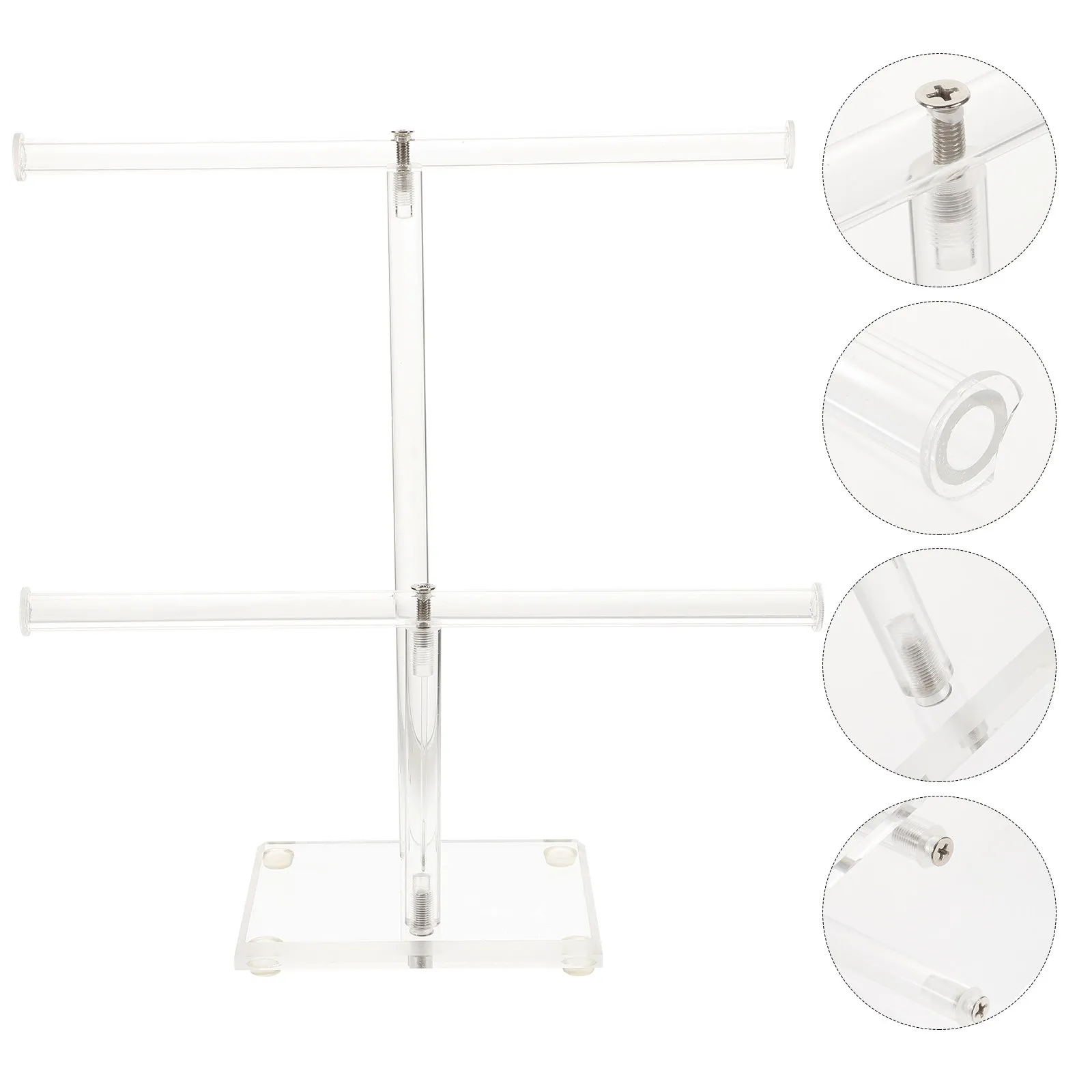 

Multi-Use Acrylic Jewelry Organizer Stand for Watch Necklace Bracelet Earrings Rings Display Holder Transparent Desk Decor