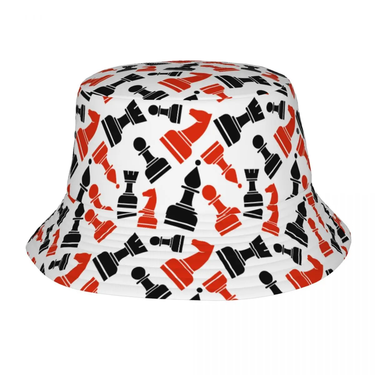 

Bucket Hat Fisherman Cap For Women Men Gorras Summer Chaotic Pattern With Chess Pieces