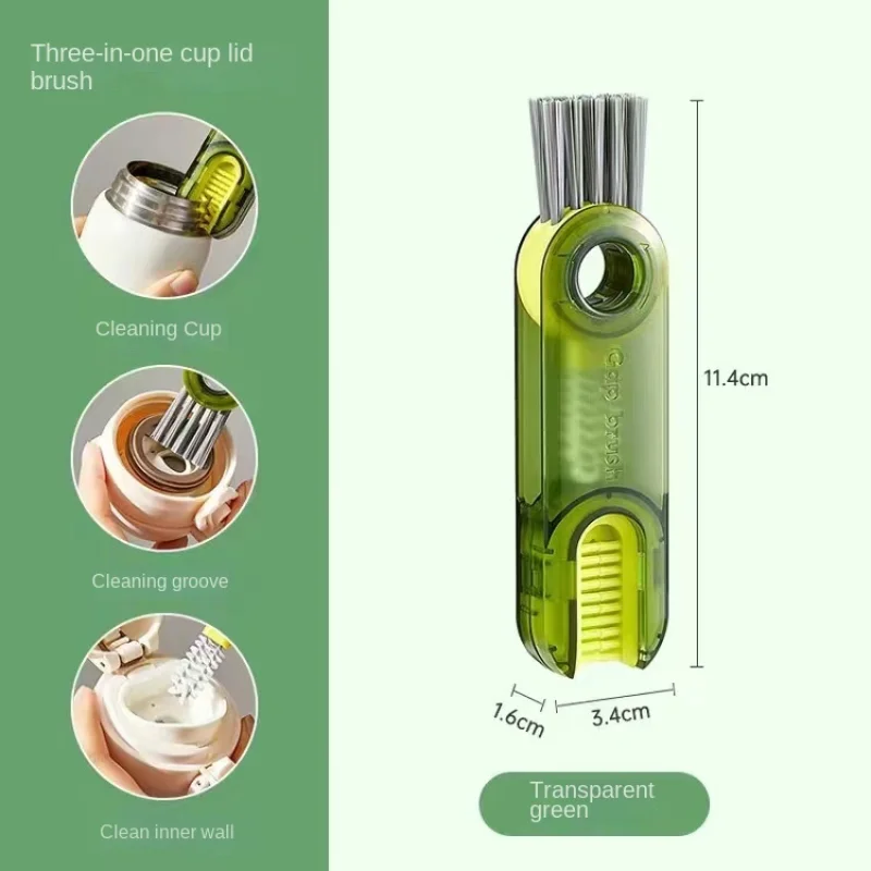 Lamgool 3 in 1 Bottle Gap Cleaner Brush Multifunctional Brush Cup Crevice Cleaning Tools Mini Silicone Cup-Holder Cleaner