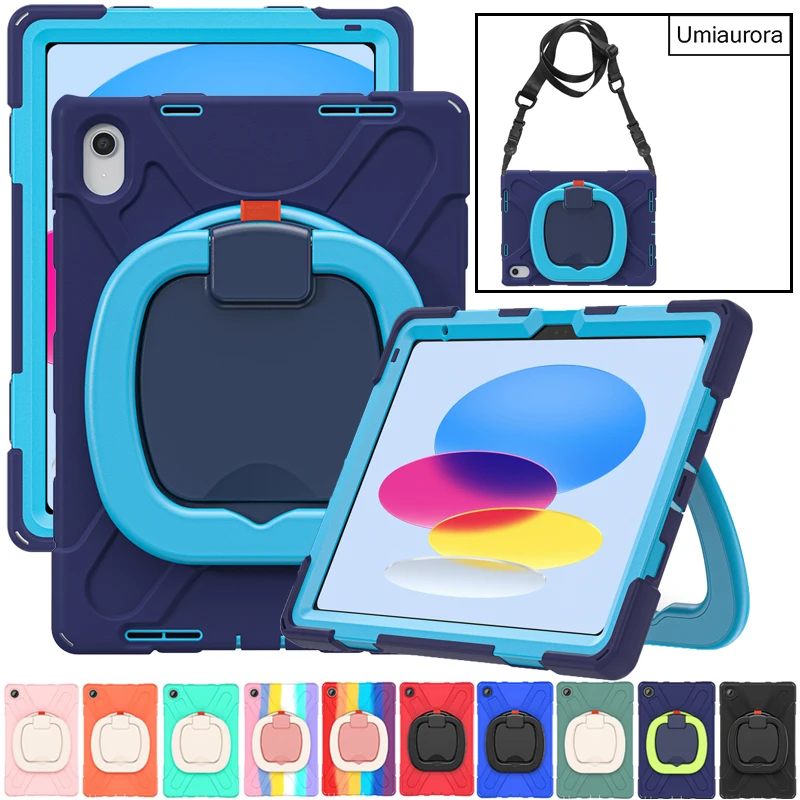 

For IPad Mini 5 9.7 Air 10.5 7th 8th 9th 10.2 10th 10.9 11th Gen 11 inch A16 Hand Ring Stand Tablet Case Shockproof Rugged Funda