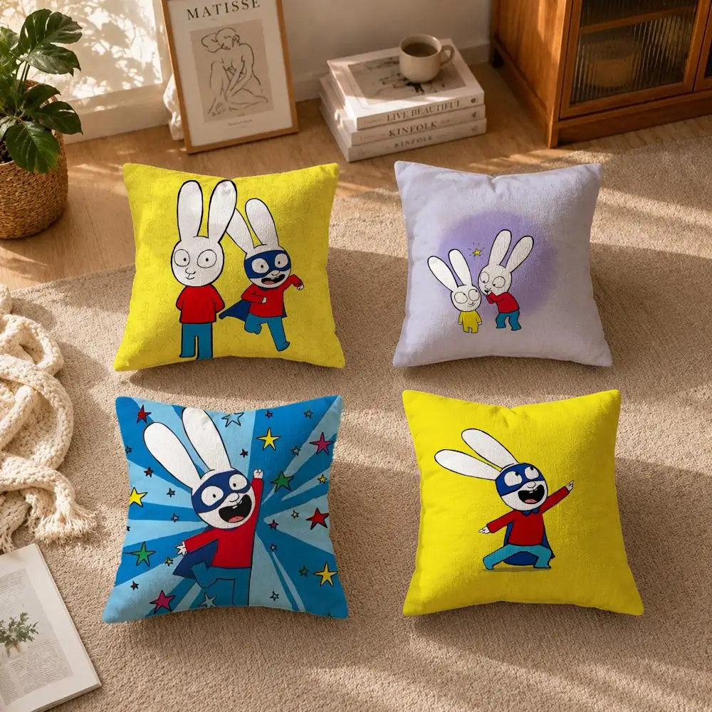 IP-Simon Super RabbitS Cushion Cover Soft Short Plush Zippered Cushion Covers 40/45/50cm Square Decor for Sofa Home