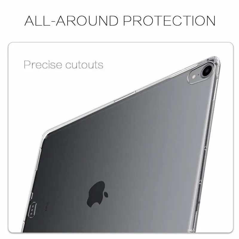 Funda de TPU suave para iPad Pro 12,9, cubierta trasera delgada transparente para iPad 12,9, 2018, 2015, 2017, 2020/2021, A1876, A1895, A1670, A1584, A1652