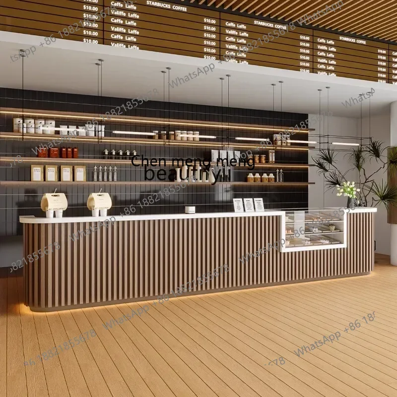 

SS ss7486 Coffee shop bar checkout page simple modern light luxury dessert shop cake shop reception desk