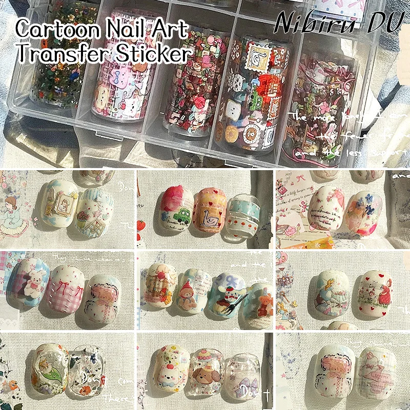 10pcs Charm Nail Foils Adhesive Decals Transfer Paper Stickers Nail Art Decorations Wraps Lids Set of 10 Nail Art Accessories